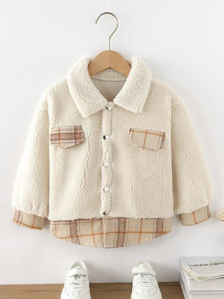 

toddler boys 2 in 1 plaid trim teddy jacket she, Blue;gray