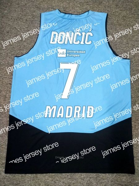 Novo personalizado Luka Doncic #7 Jersey de basquete Espanha Euroleague Top Impress Jerseys Qualquer Nome Número Tamanho 2xs-3xl Blue