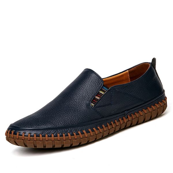 

men genuine leather shoes slip on black shoes real leather loafers mens moccasins shoes italian designer #lahxz-128