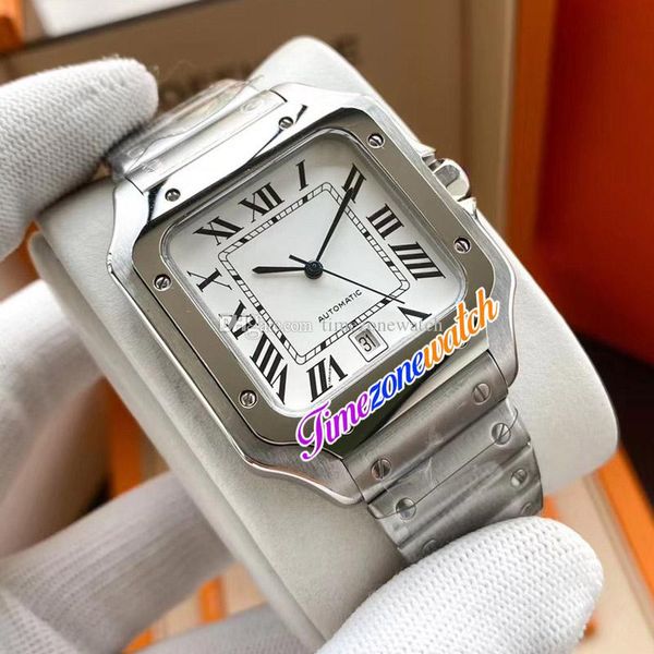 

twf v12 38mm wssa0018 a23j automatic mens watch white dial black roman markers stainless steel bracelet gents watches timezonewatch e187a (2, Slivery;brown