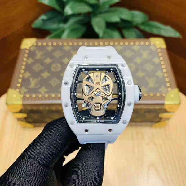 

luxury automatic mechanical watch richa milles es wristwatch designer mens skull hollowed out fashion luminous trend c