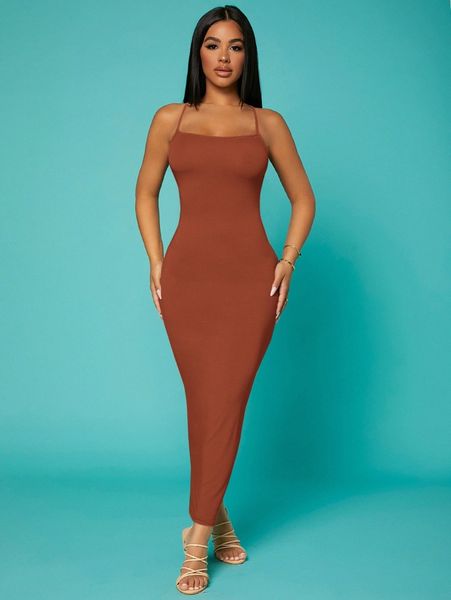

sxy solid criss-cross backless bodycon dress x5kb#, Black;gray