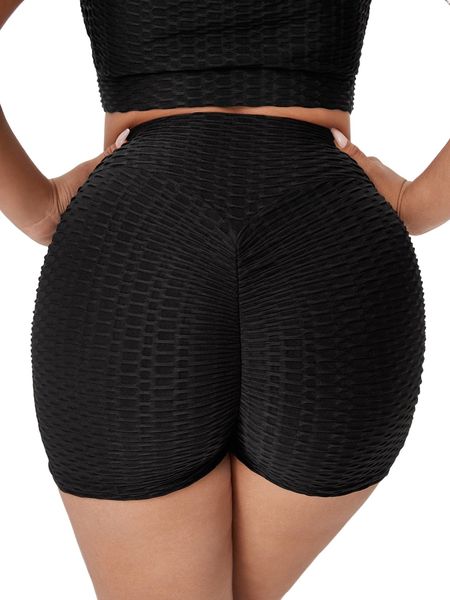 

plus scrunch butt biker shorts 43tp#, Black