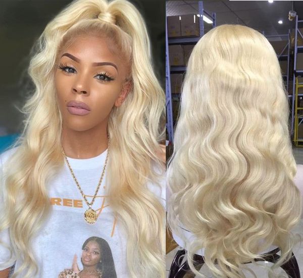

ls glueless 613 blonde lace front wigs remy brazilian straight hair lace front human hair wigs 13x4 pre plucked with baby hair, Black