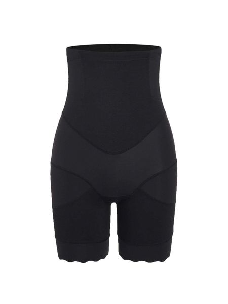 

scallop trim shapewear shorts s4h6#, Black;red