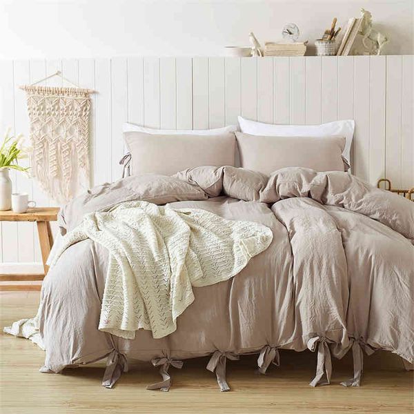 

bowknot bow tie ribbon bedding set tan butterfly bowtie duvet cover single twin full  king size 2/3 pcs
