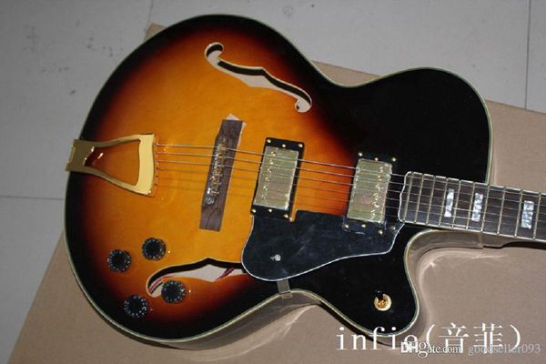 

new wholesale custom golden hollow jazz electric guitar lhgb