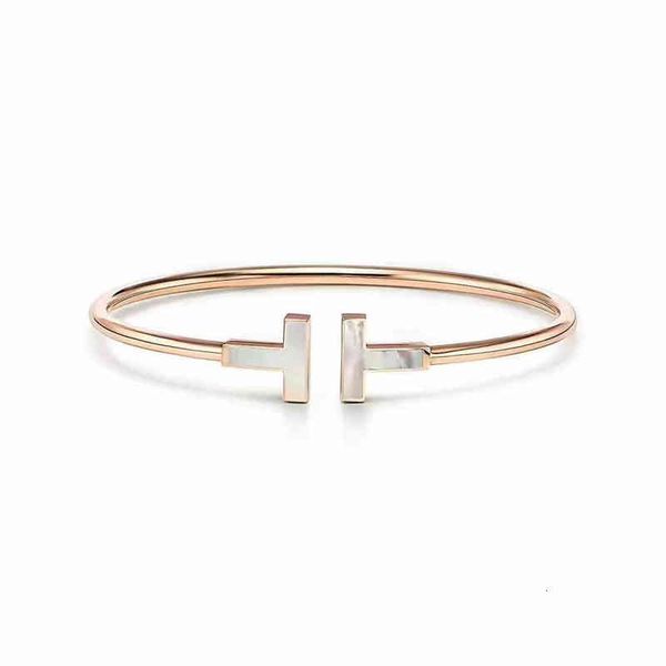 

originaldesigner tiffy double ts925 sterling silver open bracelet net red rose gold ring with diamond shell turquoise high version