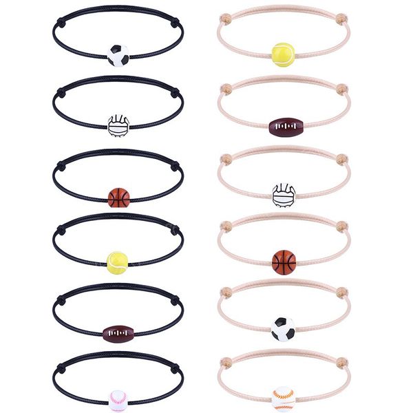 

football volleyball baseball charm bracelet for women man handmade sport ball jewelry accessories 2022 pulseras mujer, Golden;silver