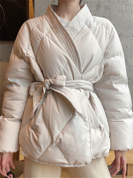 Hzirip Yeni Tasarım Kadın Kış Katı Kanatlar Ceket Kadın Kalın Yüksek Kaliteli Dents Dış Giyim Tatlı Ofis Lady Sıcak Ceket L220730