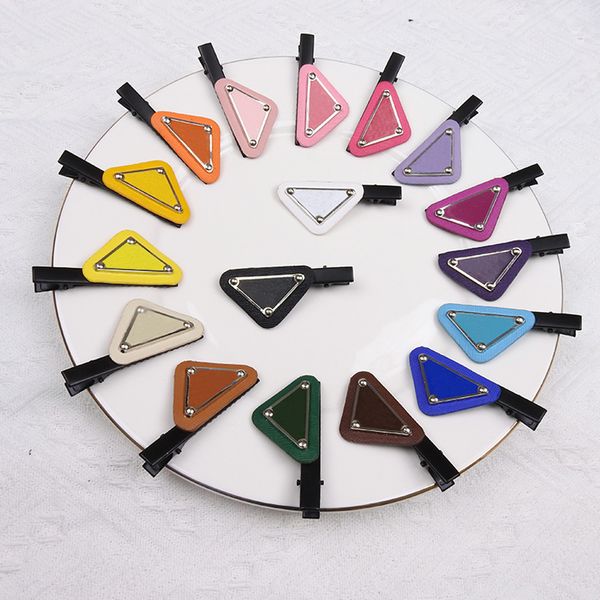 

hair clips & barrettes 2022 fashion european and american cute triangle hairpin pp girl stainless steel candy color letter hairpin accessori, Golden;silver