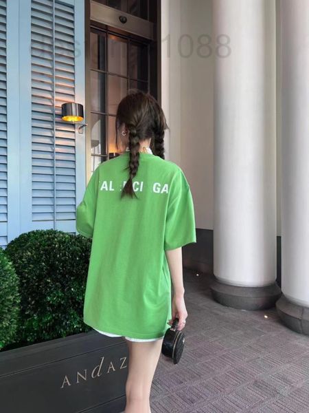

women's t-shirt designer bale paris 22 summer new alphabet print lazy style loose long round neck t-shirt i55f, White