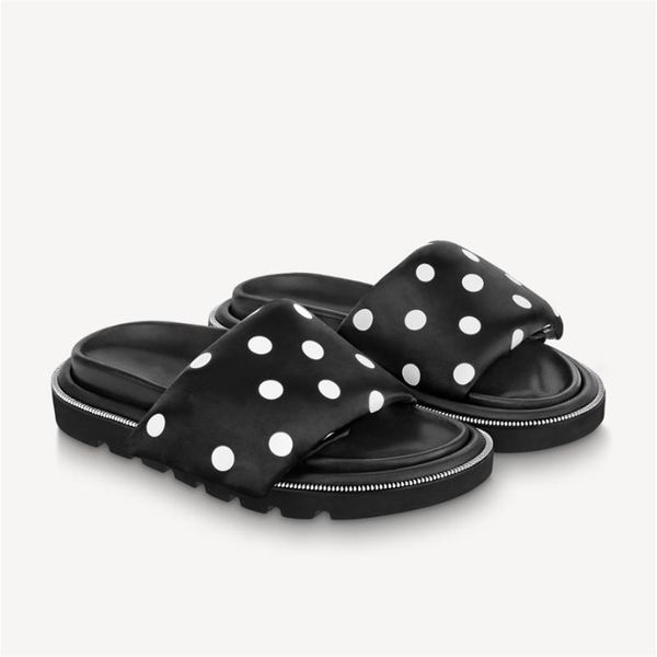 

flat slipper women pool pillow comfort mule scuffs summer casual rubber outsole slides designer micro outsole slippers, Black