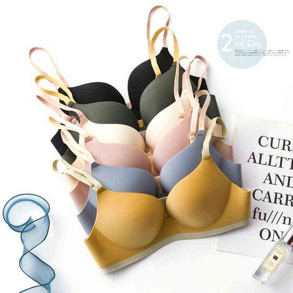 

bras for women one piece no steel ring bra push up cups brasserie seamless bras underwear comfortable lingerie multicolor l220726, Red;black