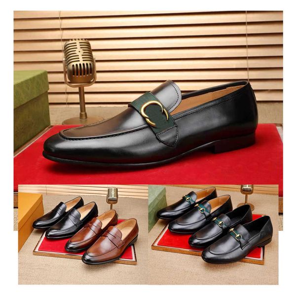

2022 suit men's shoes model italian luxury designer leather dress leather wedding party men fashion loafer size 38-45, Black