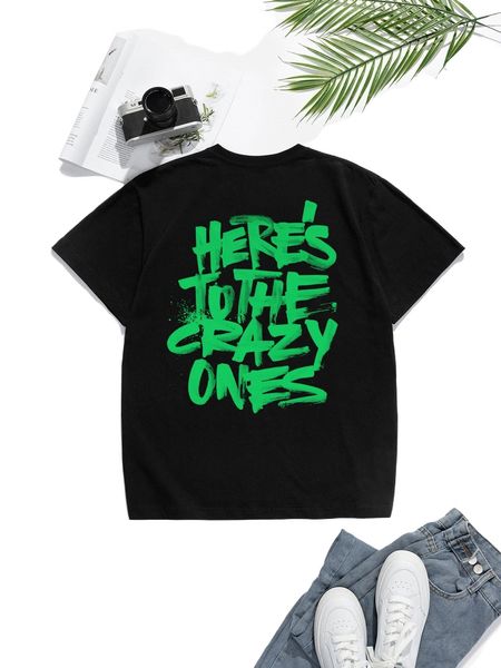 

men slogan graphic tee p9ue#, White;black