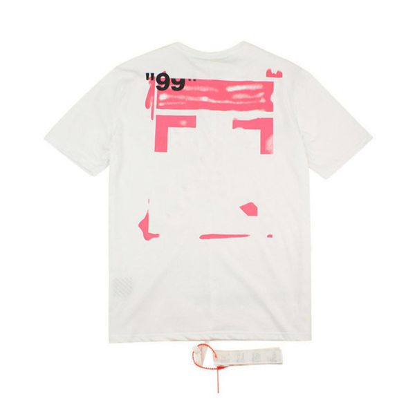 

mens classic fashion brand t shirts loose offs cotton men women t-shirt designers short sleeve letter oil paint tees black white shirt eur, White;black