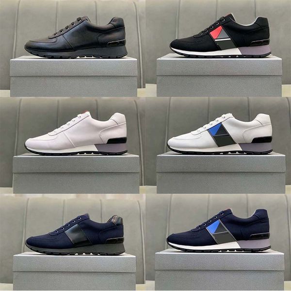 Klasik Tasarımcı Naylon Erkekler Tuval Rahat Ayakkabılar Geri Koşucu Sneakers Kumaş Hakiki Deri Erkek Eğitmenler Spor Sneaker Boyutu 38-45