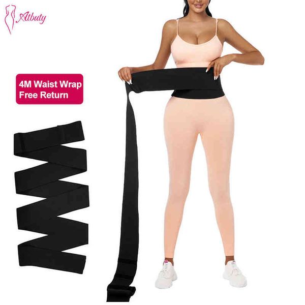 

atbuty stretch band waist bandage wrap trainer slimming tummy corset flat belly trimmer belt model strap women shapwear girdle t220805