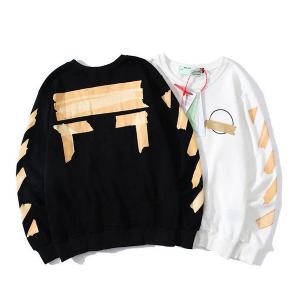 

mens fashion offs sweatshirts designer classic hoodies luxury pullover hip hop oil paint back arrow x men women hooded casual hoodie jacket, Black