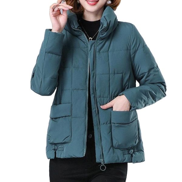 

women's down & parkas autumn winter jacket women stand-up collar cotton padded parka female short coat slim outwear o2zf#, Black