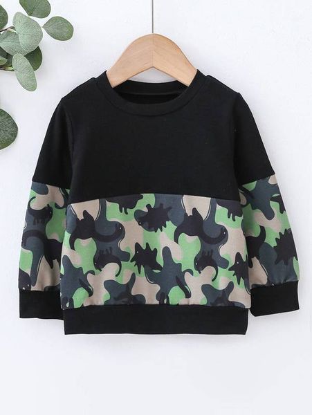 

baby camo print sweatshirt she, Black