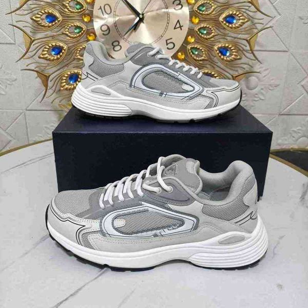 

2022 b30 sneakers designers casual shoes men women canvas calfskin sneaker s white technical knit patchwork trainers platform