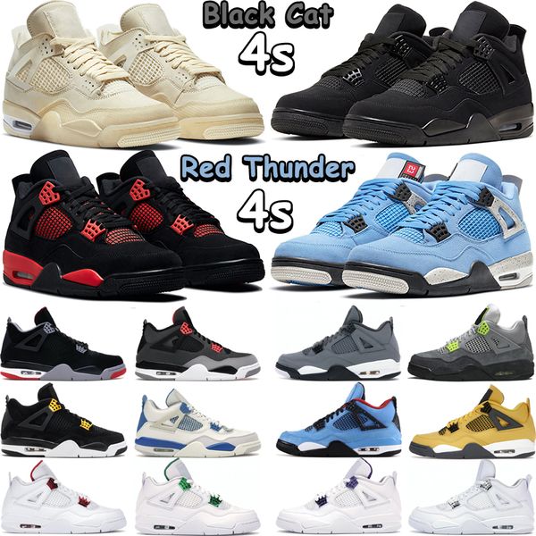 

jumpman 4 men basketball shoes 4s military black cat red thunder university blue white oreo infrared bred canvas mens women trainers outdoor