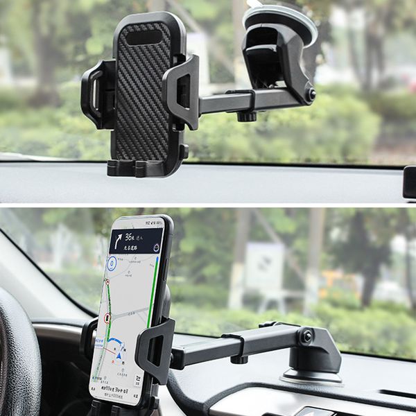 Montagem universal de suporte para celular de carro ajustável para iPhone Android HTC LG Xiaomi Tesla Dashboard Windshield Air Vent Sucker Stand