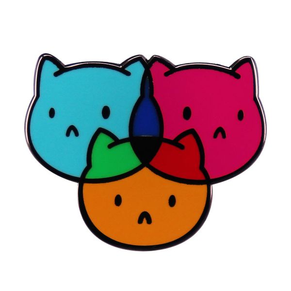 

colorful head cat enamel pin cute brooch funny novelty animal badge fashion jewelry accessory, Blue