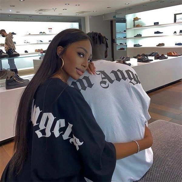

st t-shirts palmsangels designer mens tshirt plam back letter white loose mens womens short sleeves ovpq, White;black