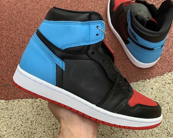 

mens 1 high og basketball shoes jumpman 1s unc chicago men women black red blue sneakers trainers with box