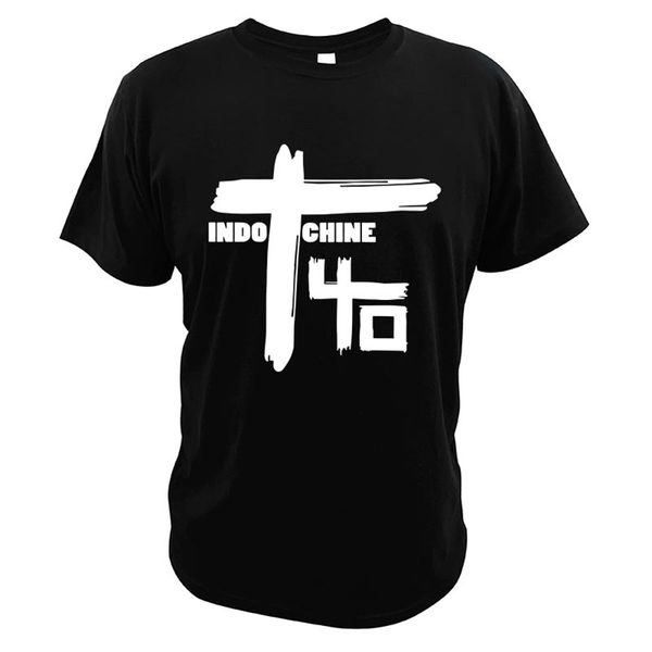 

indochine pop rock tshirt wave french band mens basic short sleeve casual 100% c otton summer tees eu sizze 220618, White;black