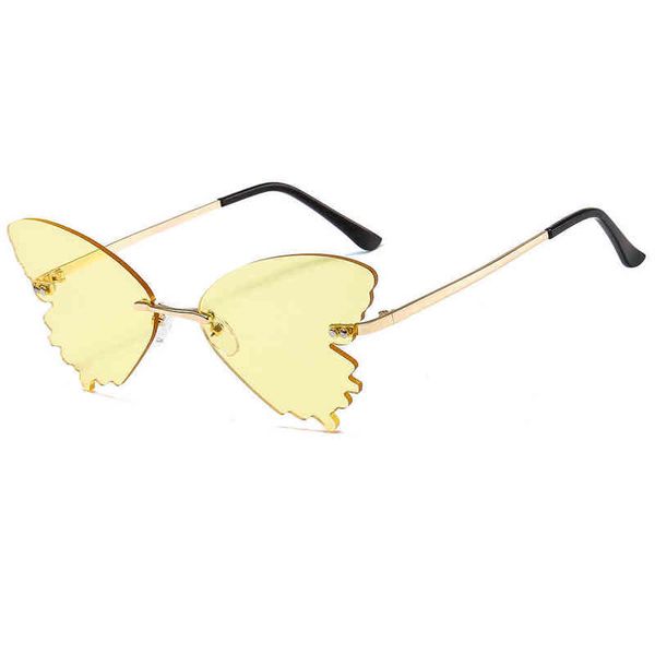 

new frameless metal sunglasses personalized men and women funny street cool 8772 brand designer luxury fashion sun glasses, White;black
