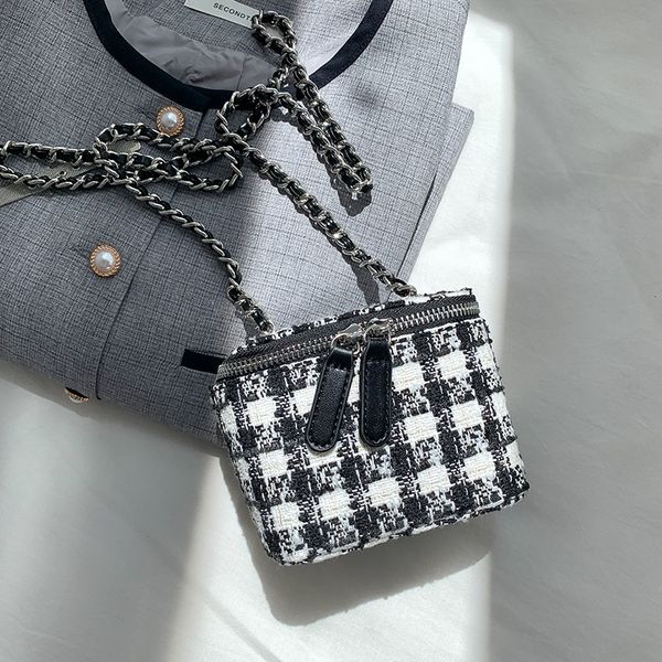 

designer bags shoulder crossbody bags with checks and mini box chain 13cm