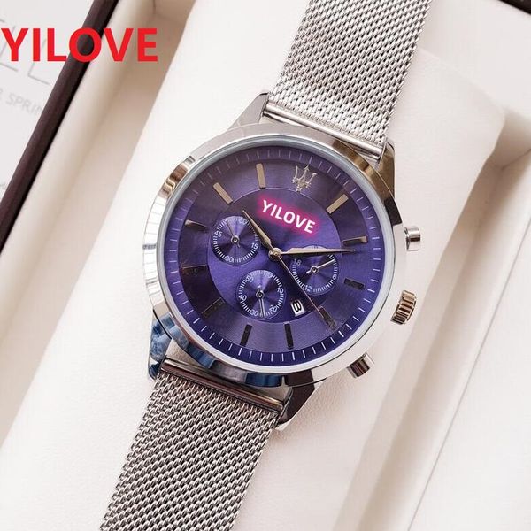 Relogio Masculino 43mm Stile sportivo militare Orologi da uomo di grandi dimensioni Moda Acciaio inossidabile Maglia Vita Impermeabile Moda Orologio da polso di lusso reloj de lujo