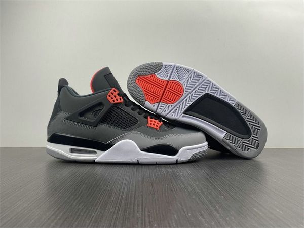 

shoes limited edition 4 red glow infrared 23 basketball designer dark gray black cement grey sport sneakers