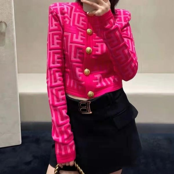 

m3 2022ss brand designer elegant women's jackets wear occasions vintage new women shoulder pads knitted cardigan female chic, Black;brown