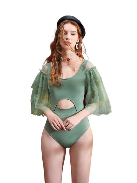 

x ignacio carrasco layered sleeve cutout front bodysuit f55i#, White