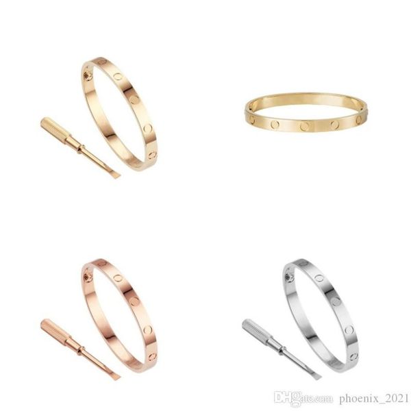 

love screw bracelet designer bracelets luxury jewelry women bangle classic 5.0 titanium steel alloy gold-plated craft gold/silver/2589, Black