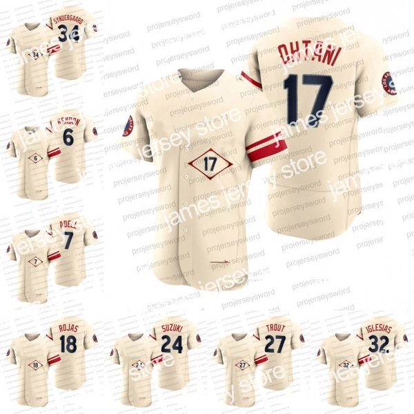 Neuer Engel Shohei Ohtani Gold 2022 Stadt Connect Jersey La Noah Syndergaard Mike Trout Ryan Tepera Raisel Iglesias Archie Bradley Aaron Loup Tyler