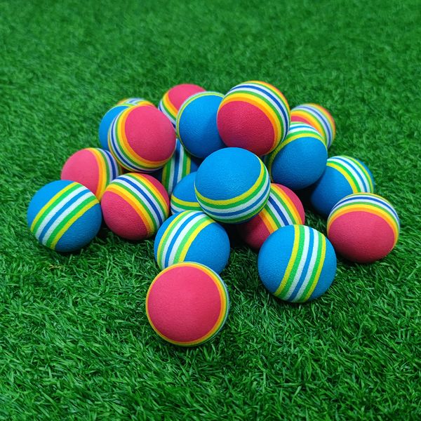 Palline da allenamento per il golf in schiuma EVA da 20 pezzi, colore arcobaleno, per interni