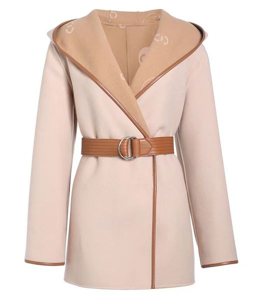 

winter women wide lapel belt pocket blend coat oversize long trench outwear wool bruce zhang quality, Tan;black