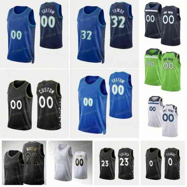 

custom print draft pick basketball jerseys rudy 27 gobert anthony 1 edwards karl-anthony 32 towns d'angelo 0 russell malik 5 beasley wa, Black;red