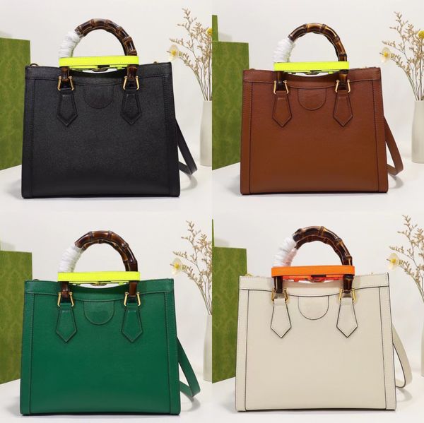 

5a+ diana bamboo tote bag with original box designer handbag genuine leather shoulder bags womens purse pochette
