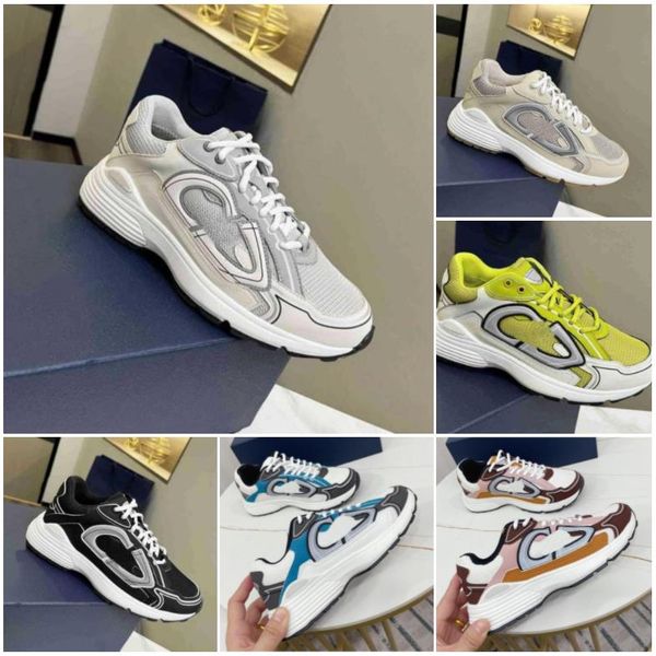 

b30 designer sneakerssneakers men women vintage chunky casual shoes calfskin mesh grey technical oblique runner trainers outdoor shoe 2022, Black