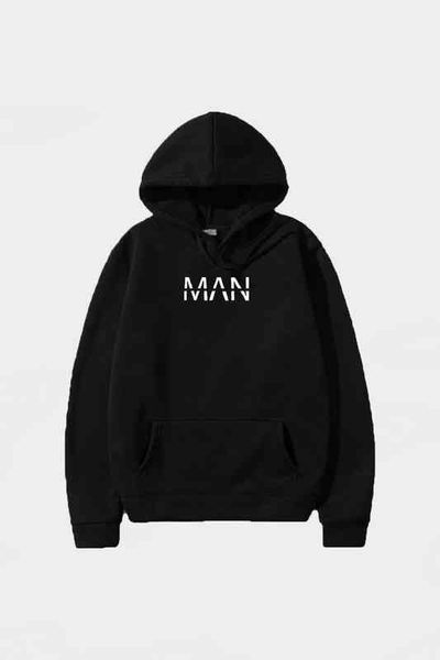 

drew man printed hooded oversize men 's sweatshirt, Black