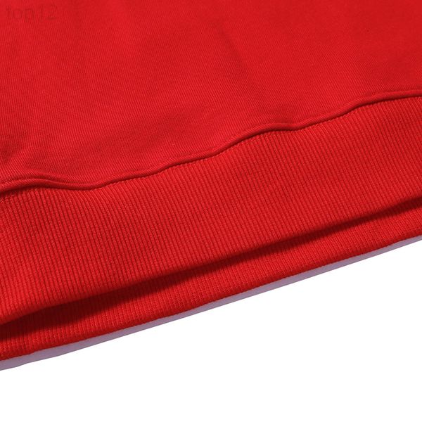 

mens fashion sweatshirts crew neck black and red solid color style high-end design sweatshirt couple
