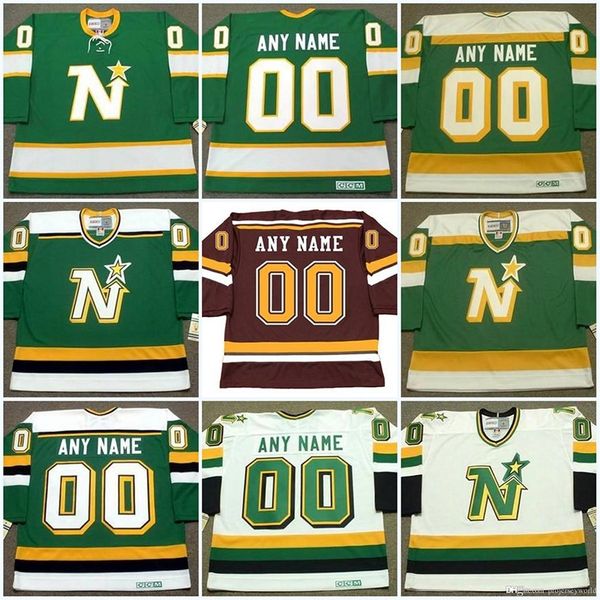 A3740 Maglia Minnesota North Stars personalizzata con qualsiasi numero di nome Maglie da hockey vintage cucite personalizzate