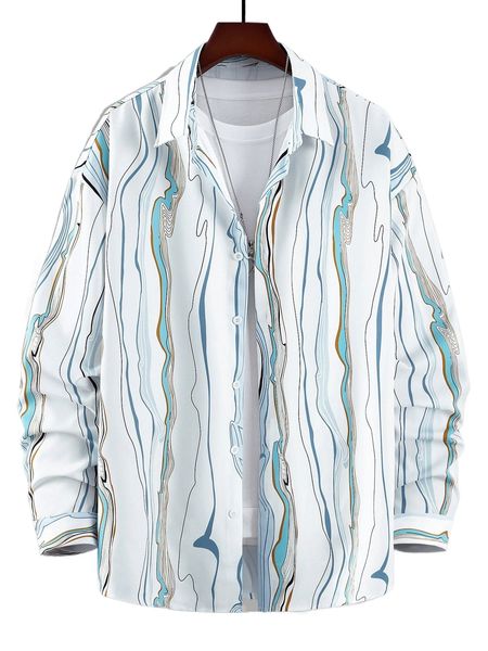 

men random allover print shirt without tee k1a8#, White;black